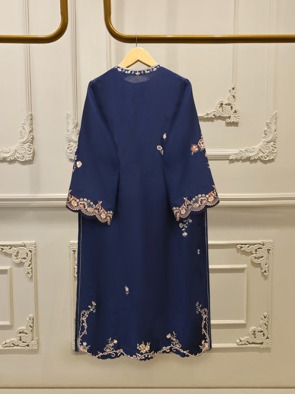 3 Piece- Pure  Sheesha Silk Embroidered Suit S115403