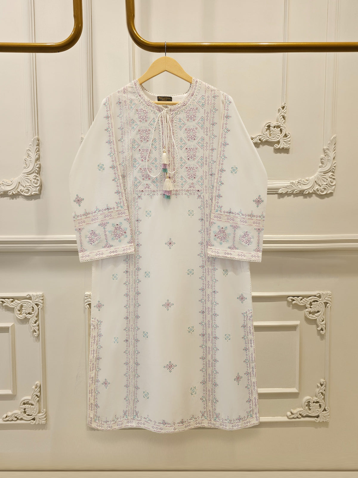2 Piece - Embroidered Cambric Suit S115290 Main image