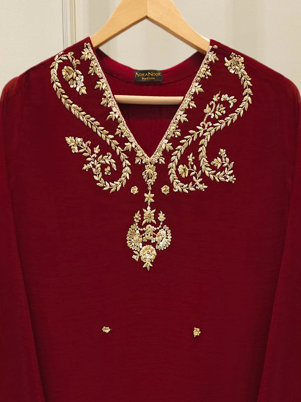 Pure Embroidered Cotton Net Shirt-S113455