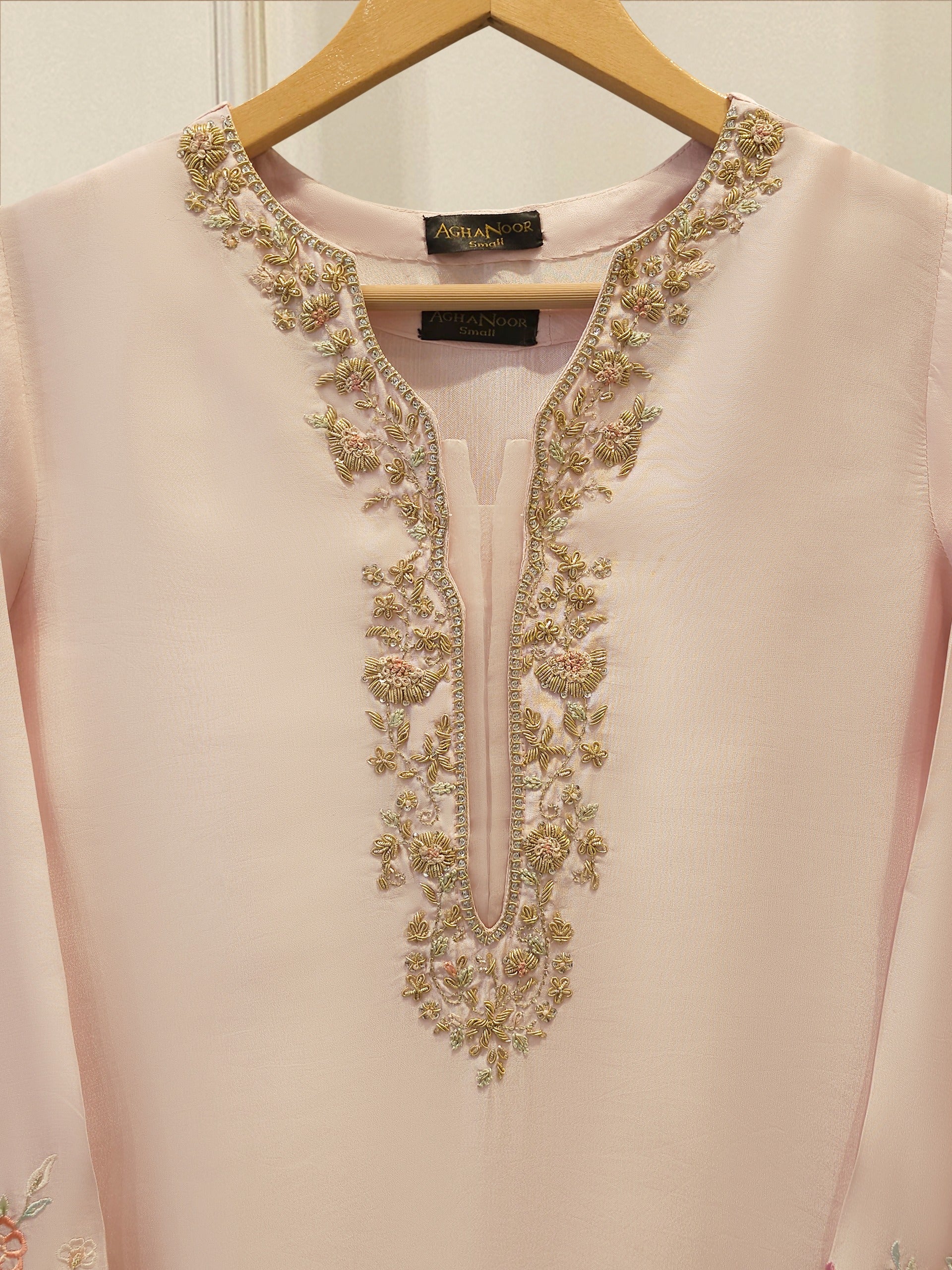 2 Piece- Pure Sheesha Silk Embroidered Suit S115540 Secondary image