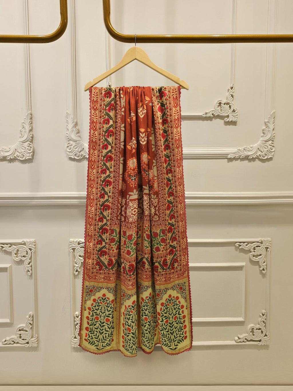 3 Piece- Pure Korean Silk Embroidered Suit S115545