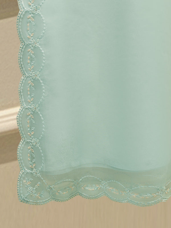 2 Piece - Pure Organza Embroidered Suit S113399