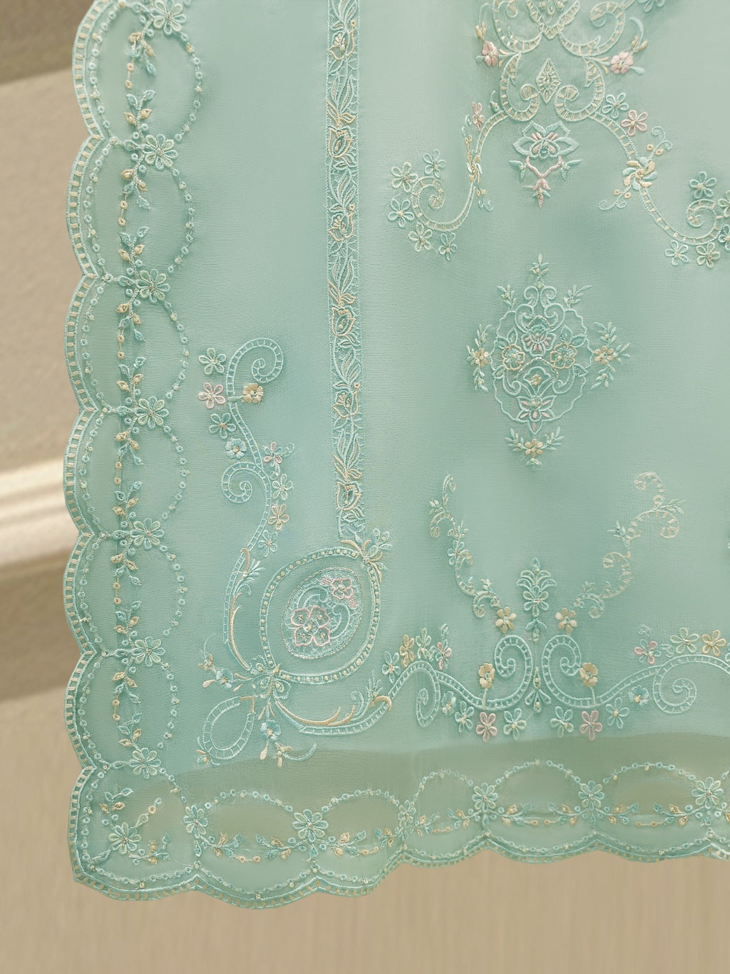 2 Piece - Pure Organza Embroidered Suit S113399