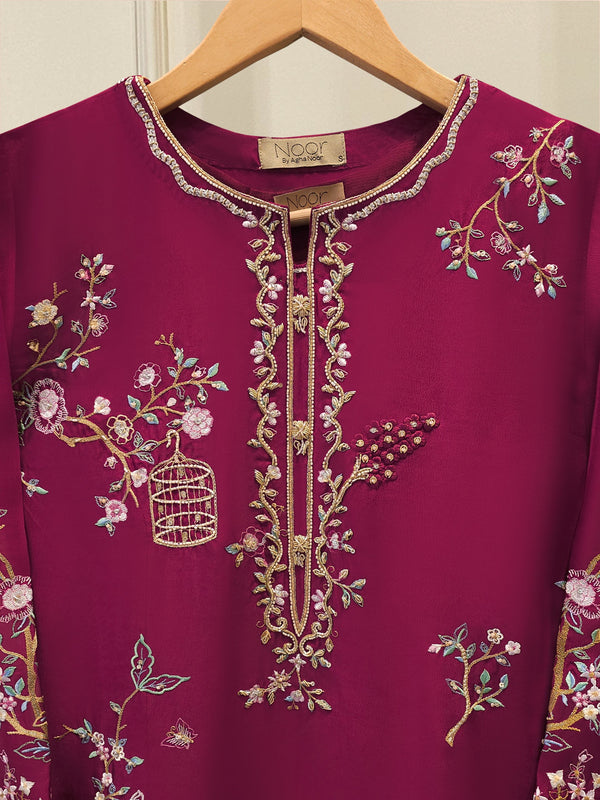 2 Piece- Pure Sheesha Silk Embroidered Suit S115549