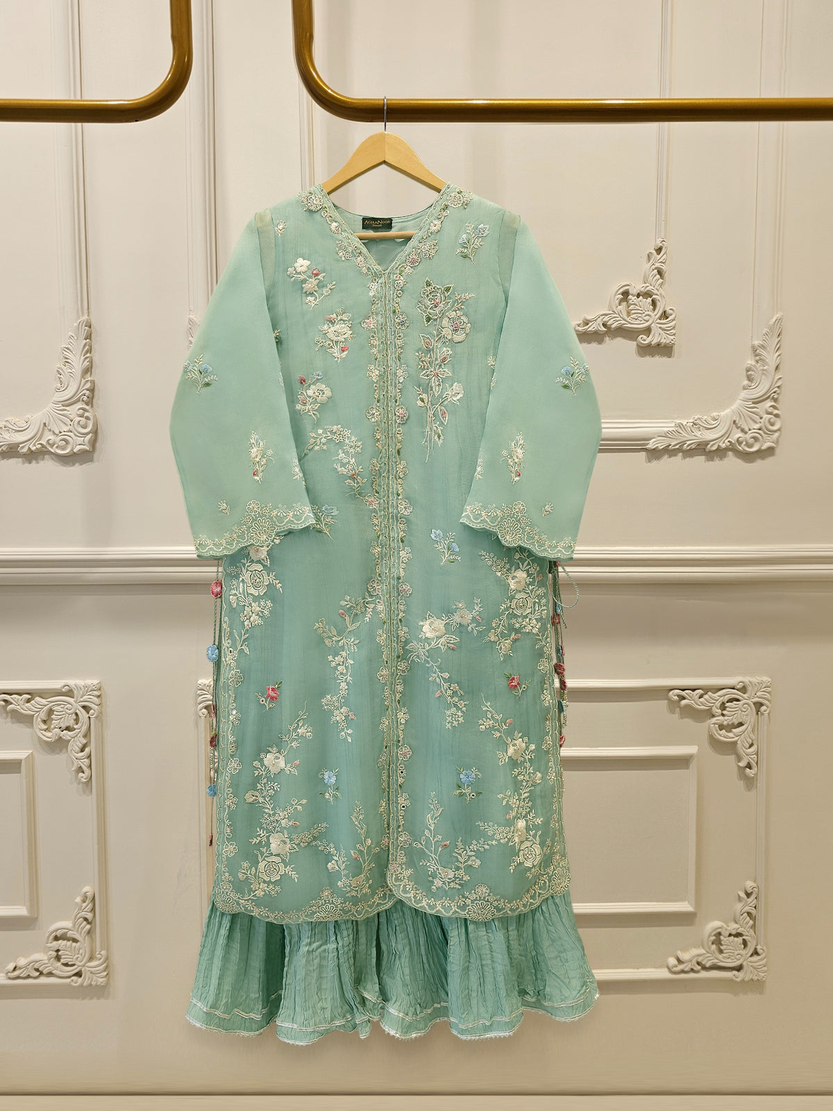 2 Piece - Pure Organza Embroidered Suit S115521 Main image