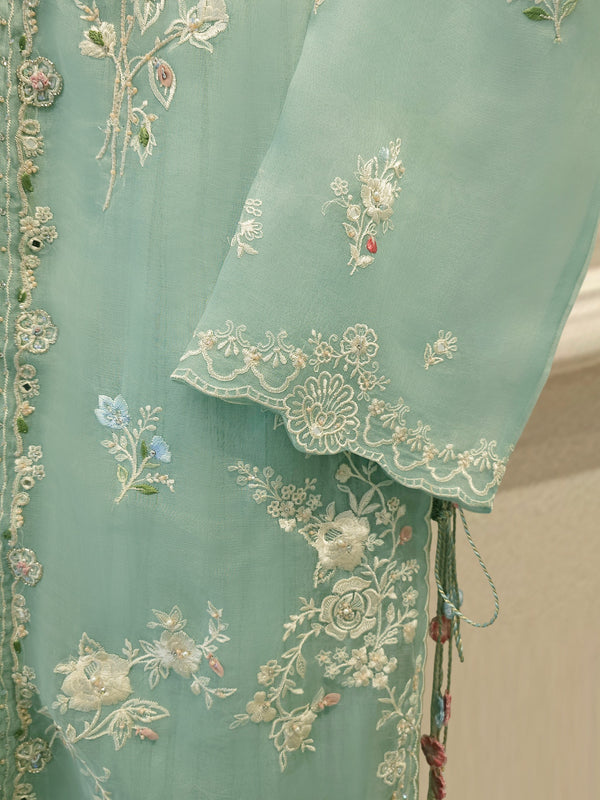2 Piece - Pure Organza Embroidered Suit S115521