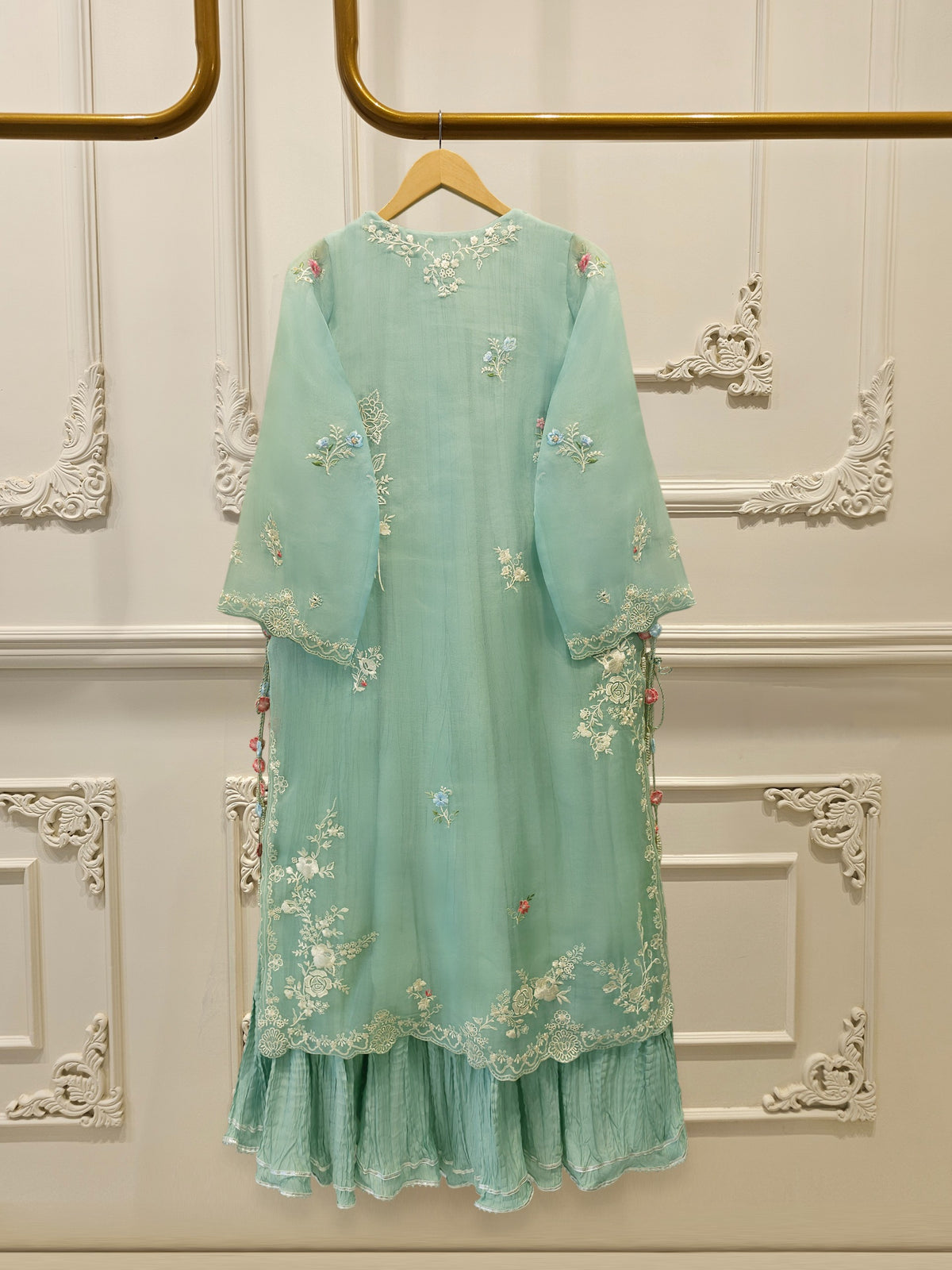 2 Piece - Pure Organza Embroidered Suit S115521