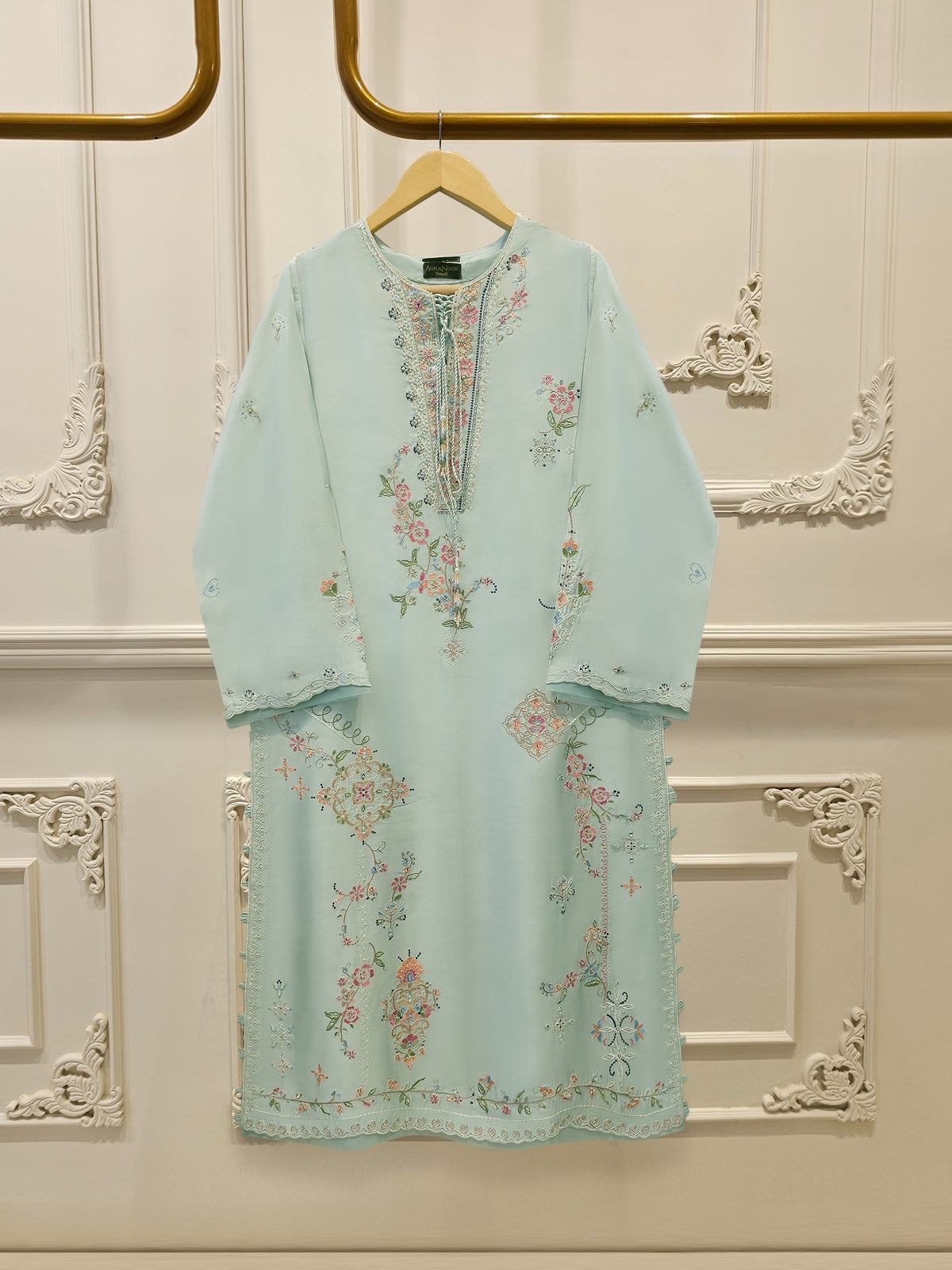 Pure Embroidered Sheesha Silk Shirt S115555 Main image