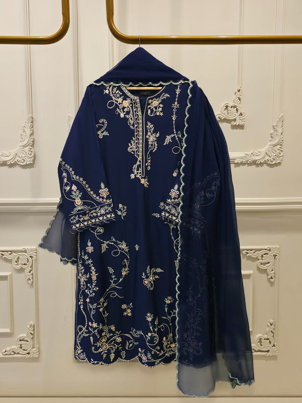 3 Piece - Pure Khaddi Silk Embroidered  Suit S115550