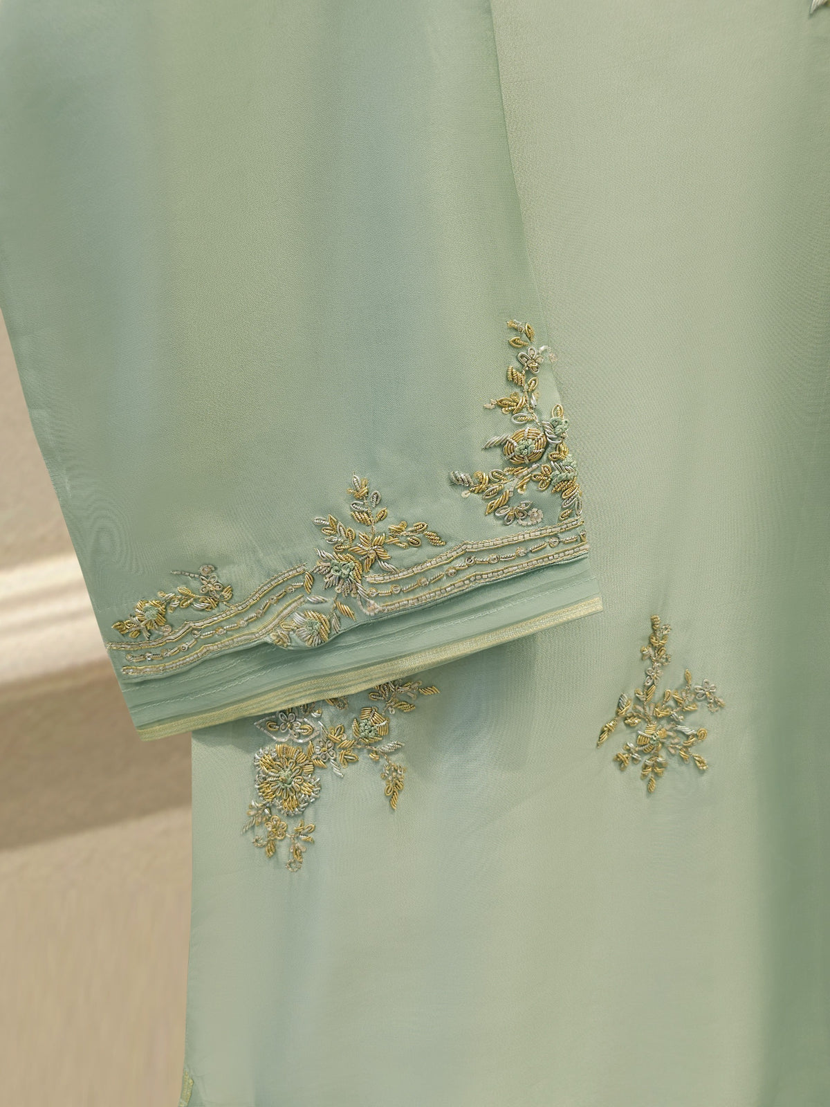 2 Piece- Pure Sheesha Silk Embroidered Suit S115577