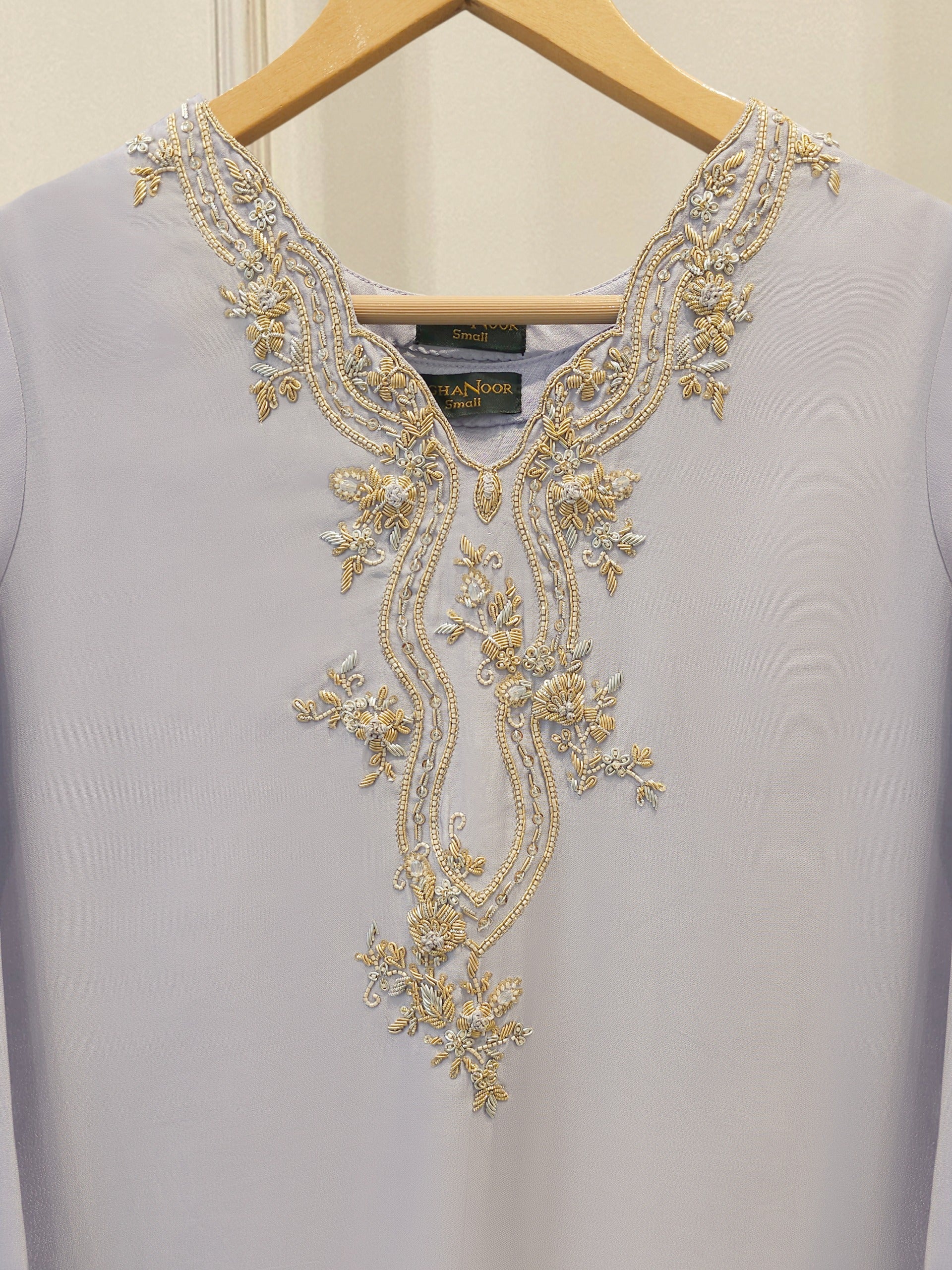 2 Piece- Pure Sheesha Silk Embroidered Suit S115614 Secondary image