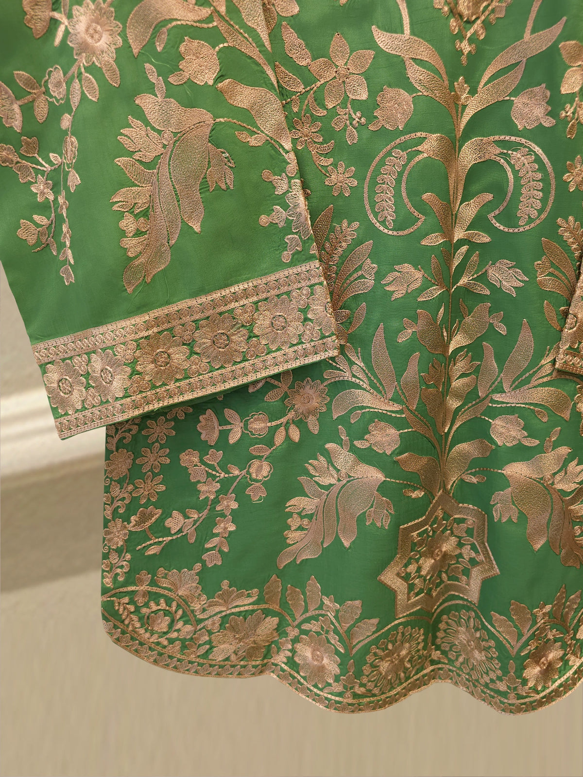 2 Piece - Embroidered Kora Silk Suit S115617