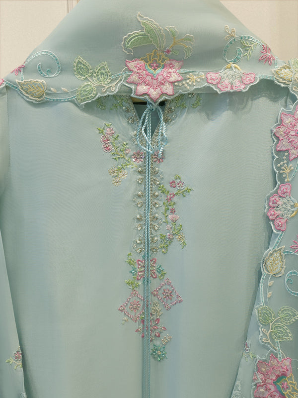 3 Piece- Pure  Sheesha Silk Embroidered Suit S115618