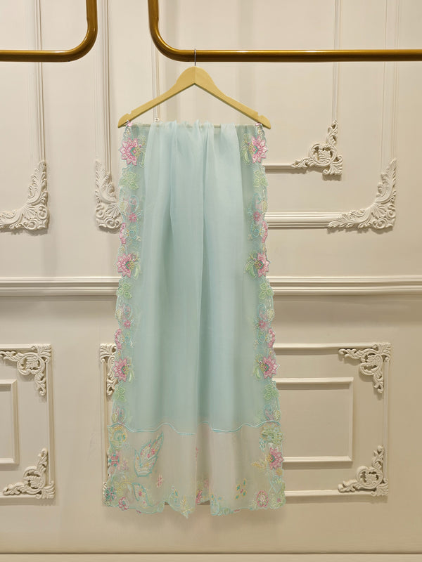 3 Piece- Pure  Sheesha Silk Embroidered Suit S115618
