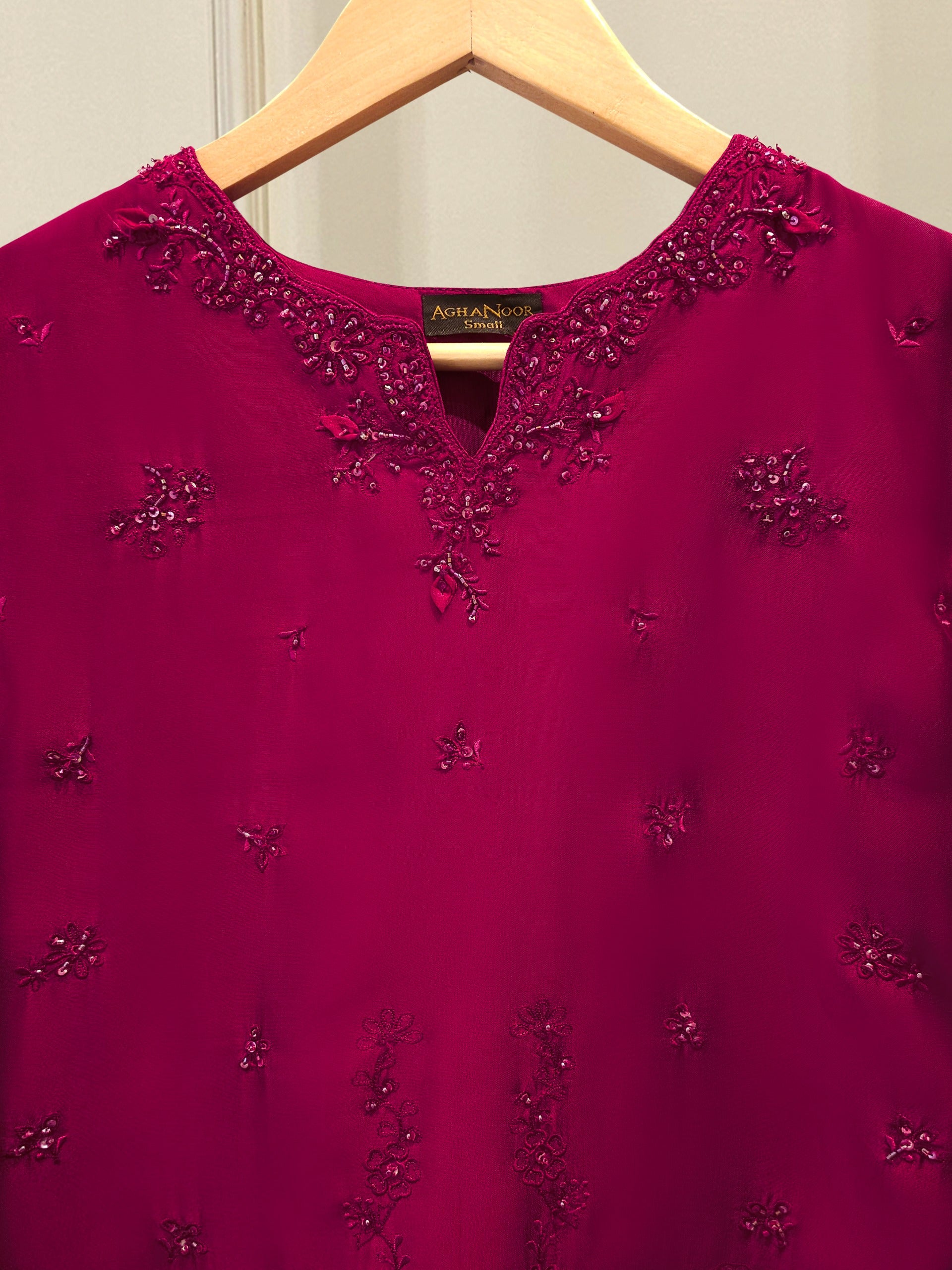 2 Piece- Pure Sheesha Silk Embroidered Suit S115622 Secondary image