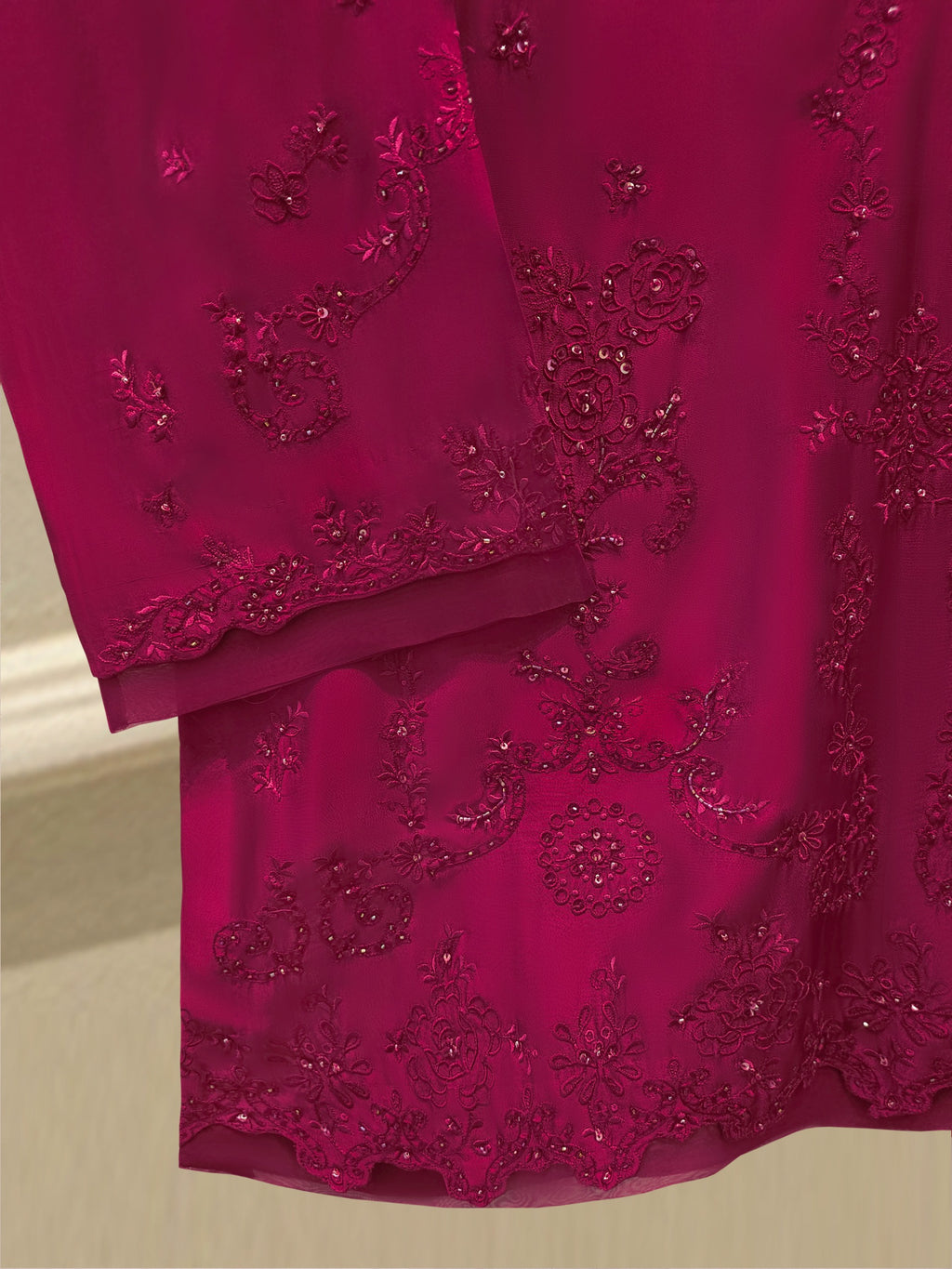 2 Piece- Pure Sheesha Silk Embroidered Suit S115622