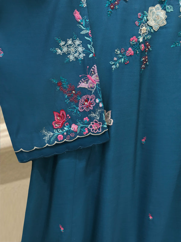3 Piece - Embroidered Khaddi Silk Suit WS00417