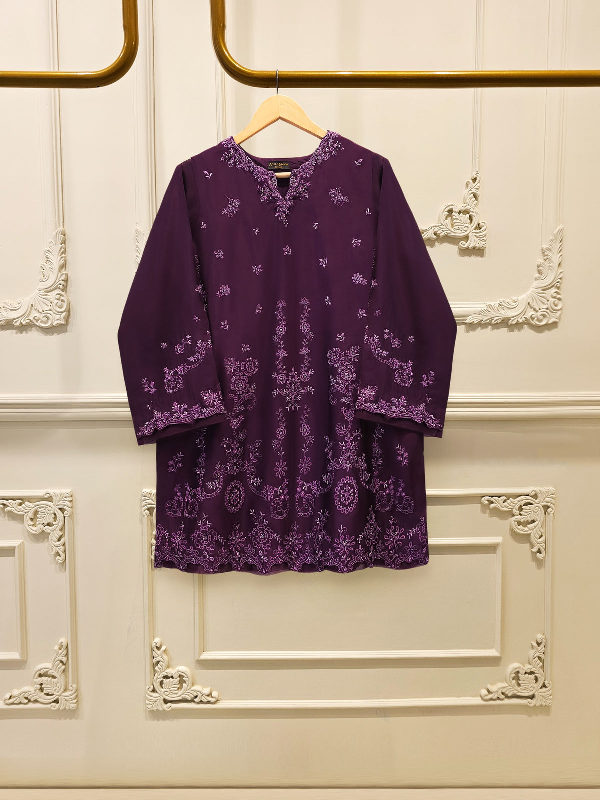 2 Piece- Pure Sheesha Silk Embroidered Suit S115659 Main image