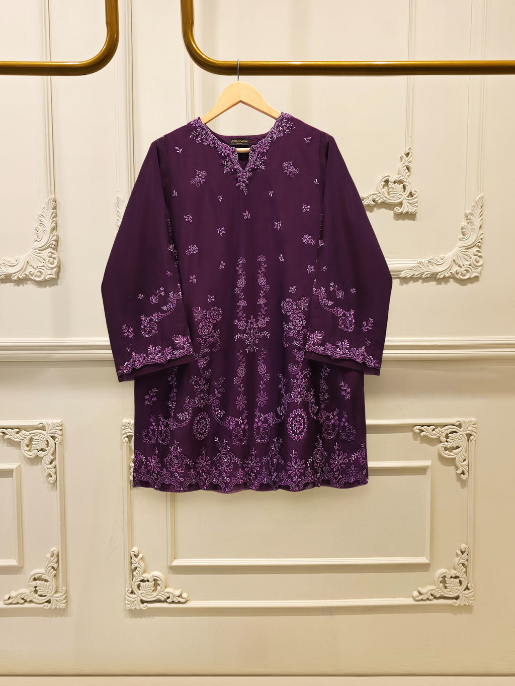 2 Piece- Pure Sheesha Silk Embroidered Suit S115659