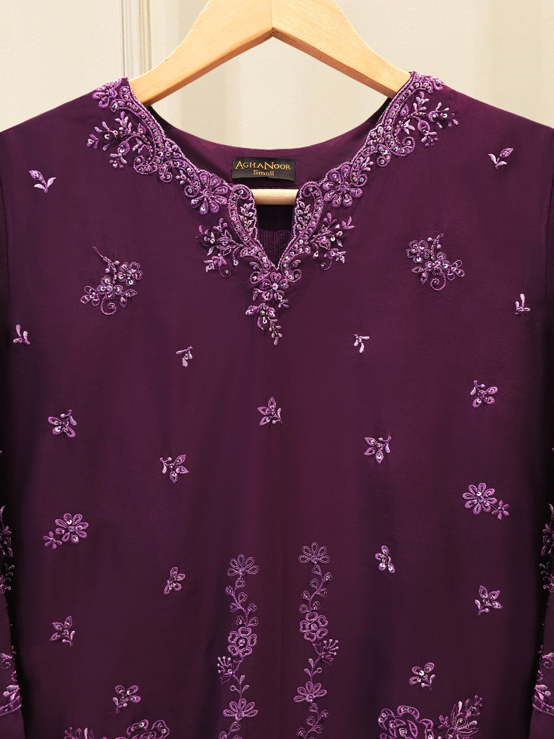 2 Piece- Pure Sheesha Silk Embroidered Suit S115659 Secondary image