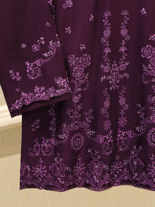 2 Piece- Pure Sheesha Silk Embroidered Suit S115659