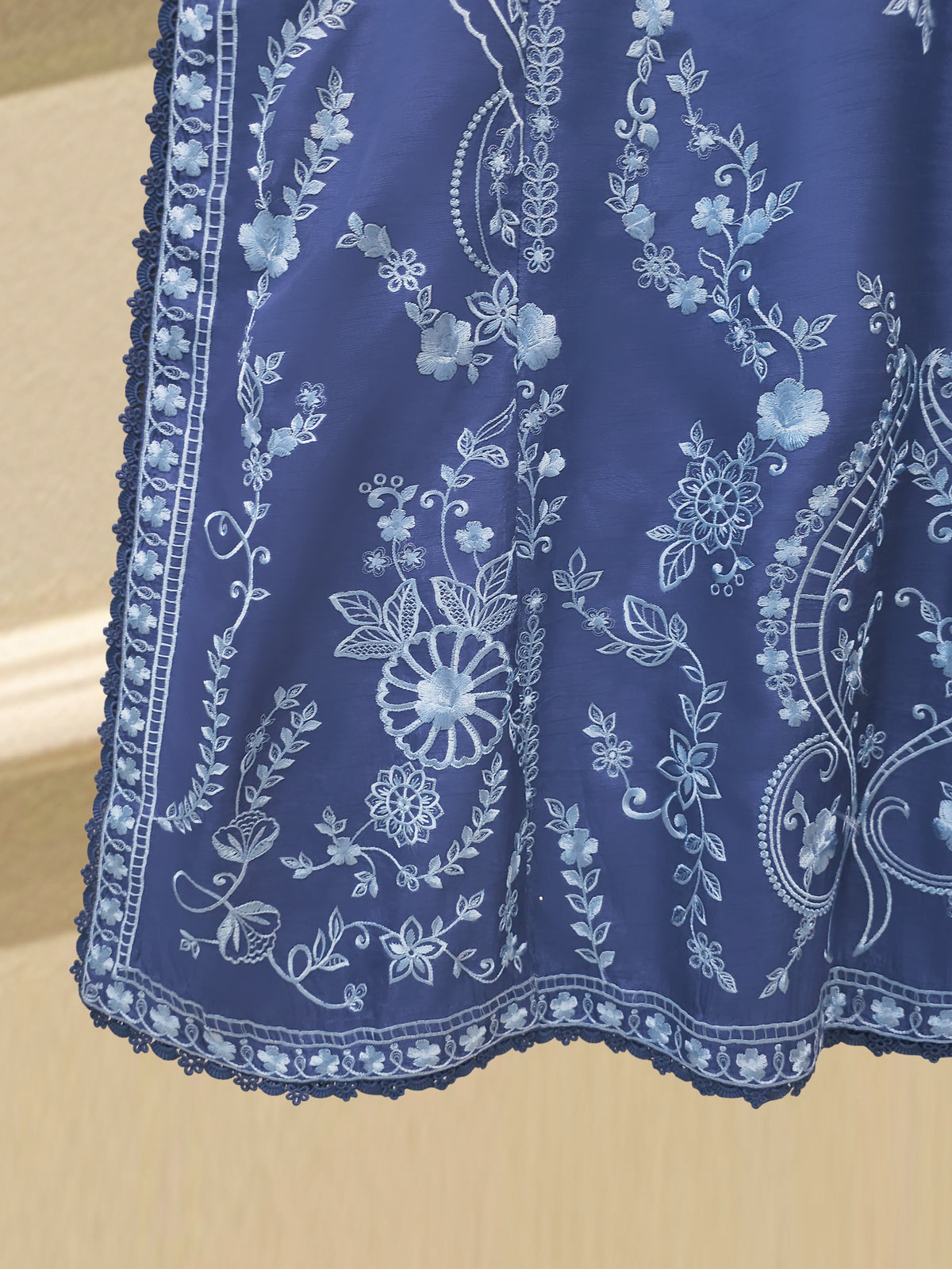 3 Piece- Pure Korean Silk Embroidered Suit S115699