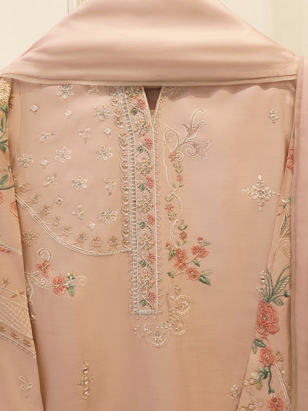 3 Piece - Pure Khaddi Silk Embroidered  Suit S115694
