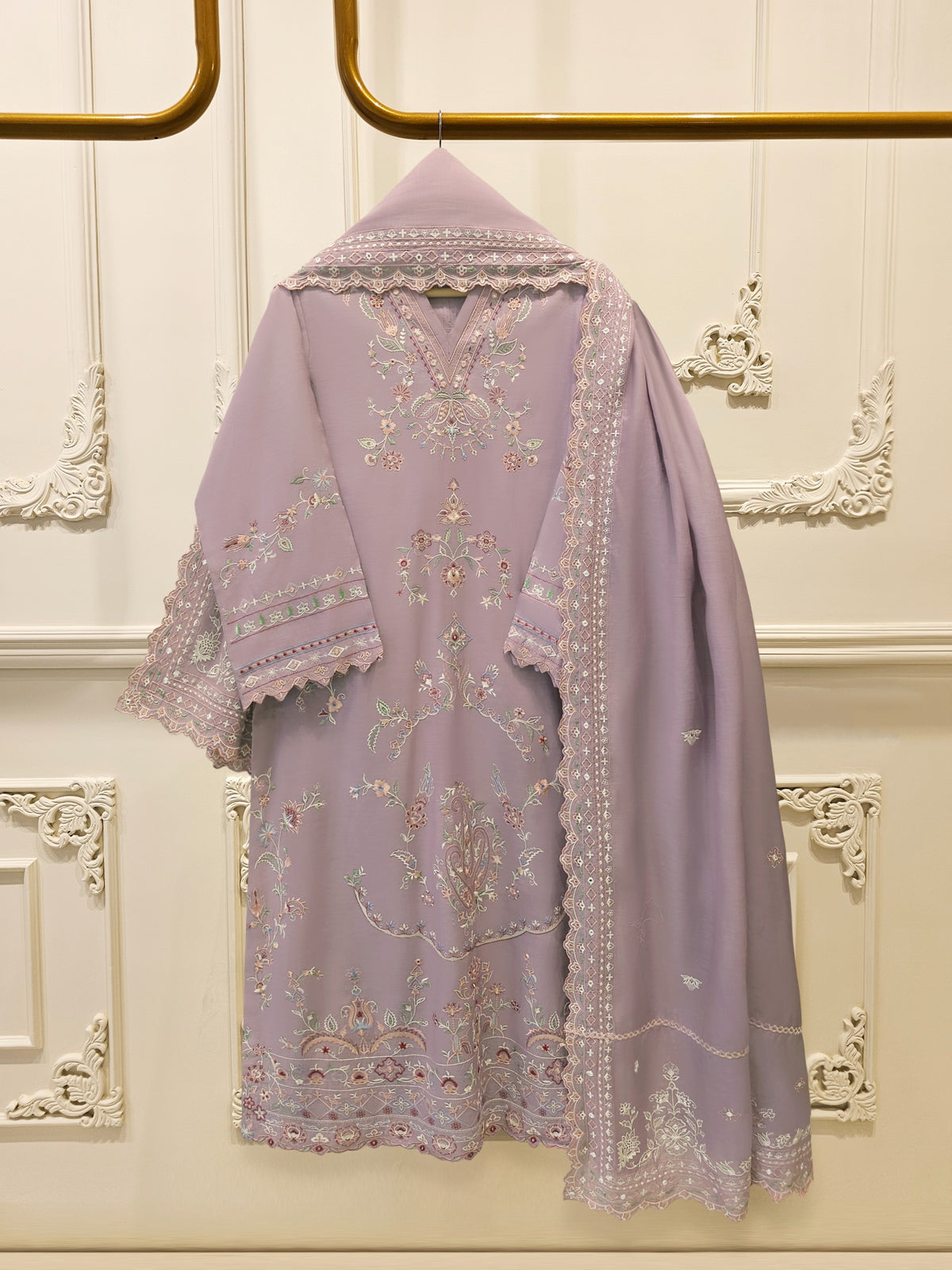 3 Piece - Embroidered Kora Silk Suit S115690 Main image