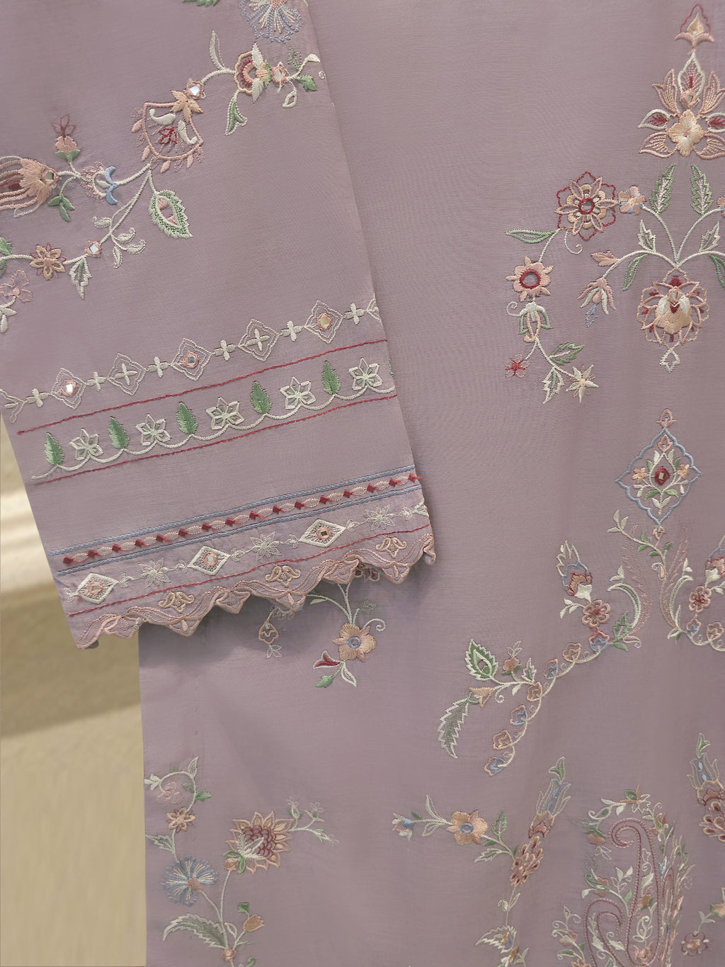 3 Piece - Embroidered Kora Silk Suit S115690