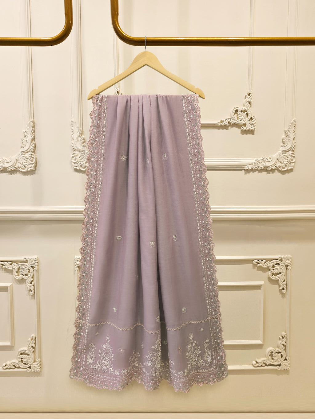 3 Piece - Embroidered Kora Silk Suit S115690