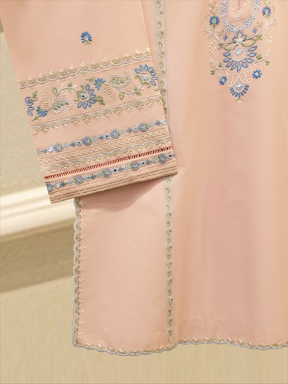 2 Piece - Embroidered Cambric Suit S115678