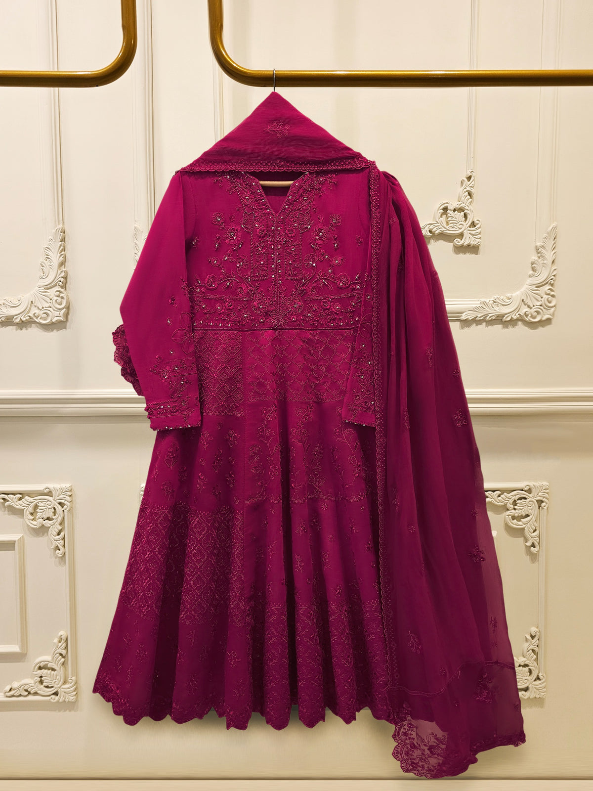3 Piece - Embroidered Kora Silk Suit S115704 Main image