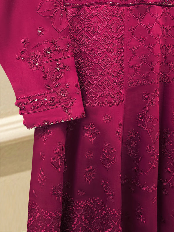 3 Piece - Embroidered Kora Silk Suit S115704