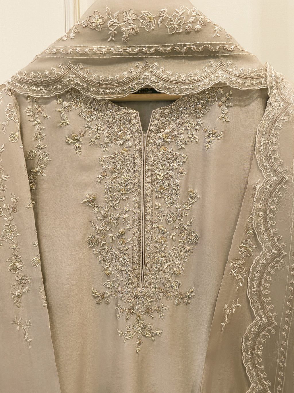 3 Piece- Pure  Sheesha Silk Embroidered Suit S115702