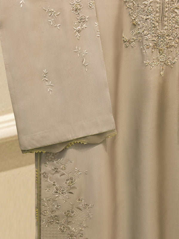 3 Piece- Pure  Sheesha Silk Embroidered Suit S115702