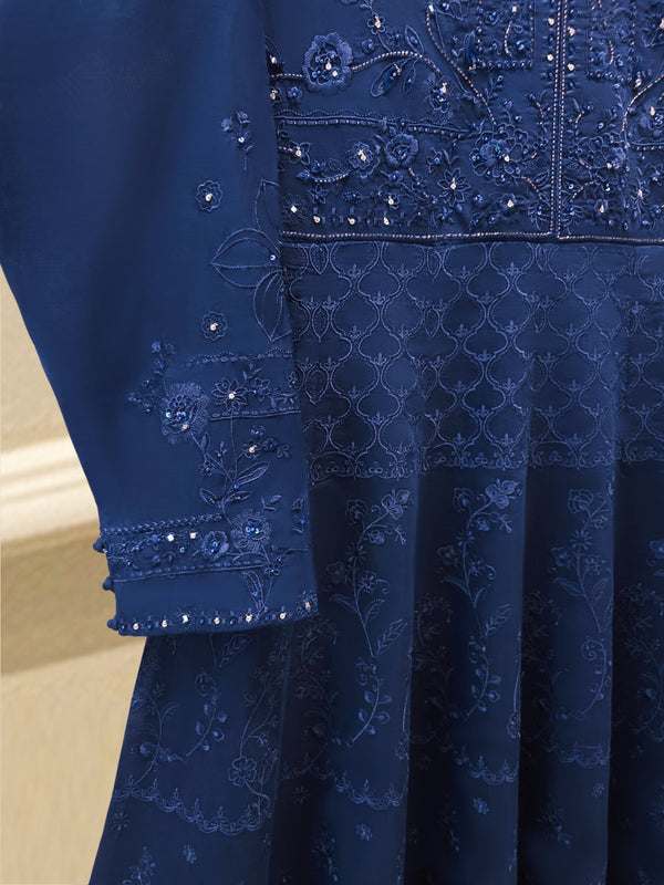 3 Piece - Pure Khaddi Silk Embroidered  Suit S115707