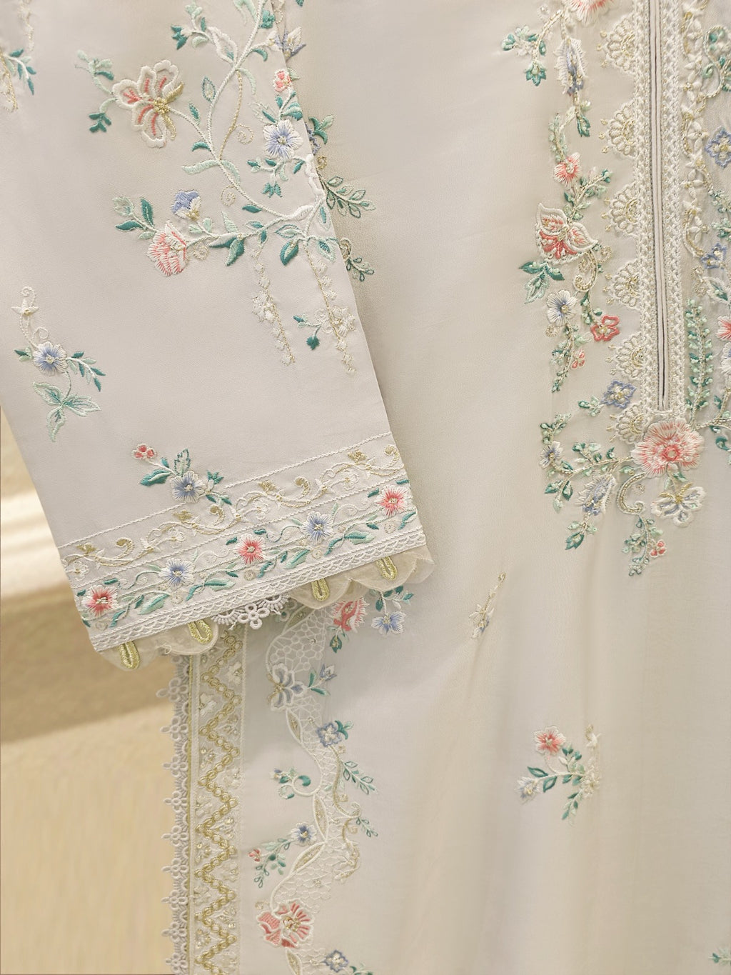 2 Piece- Pure Sheesha Silk Embroidered Suit S115708