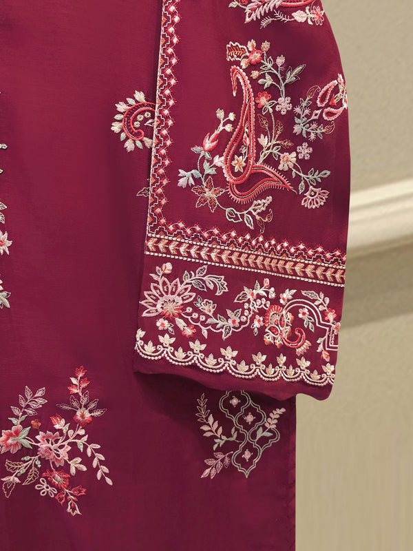 Pure Embroidered Kora Cotton Shirt S114852
