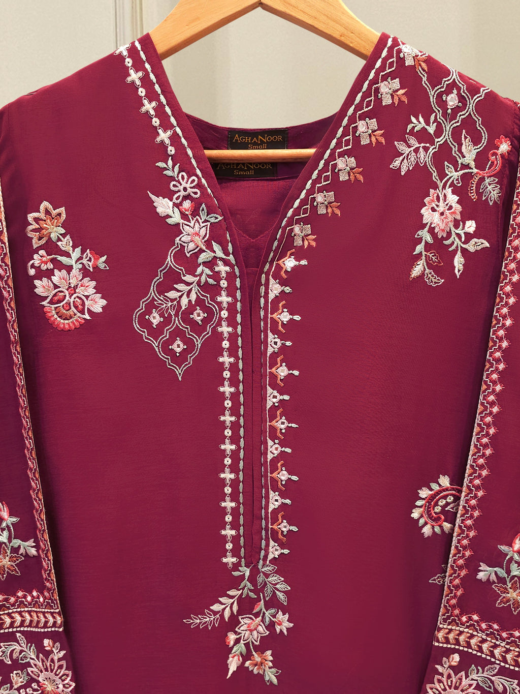 Pure Embroidered Kora Cotton Shirt S114852