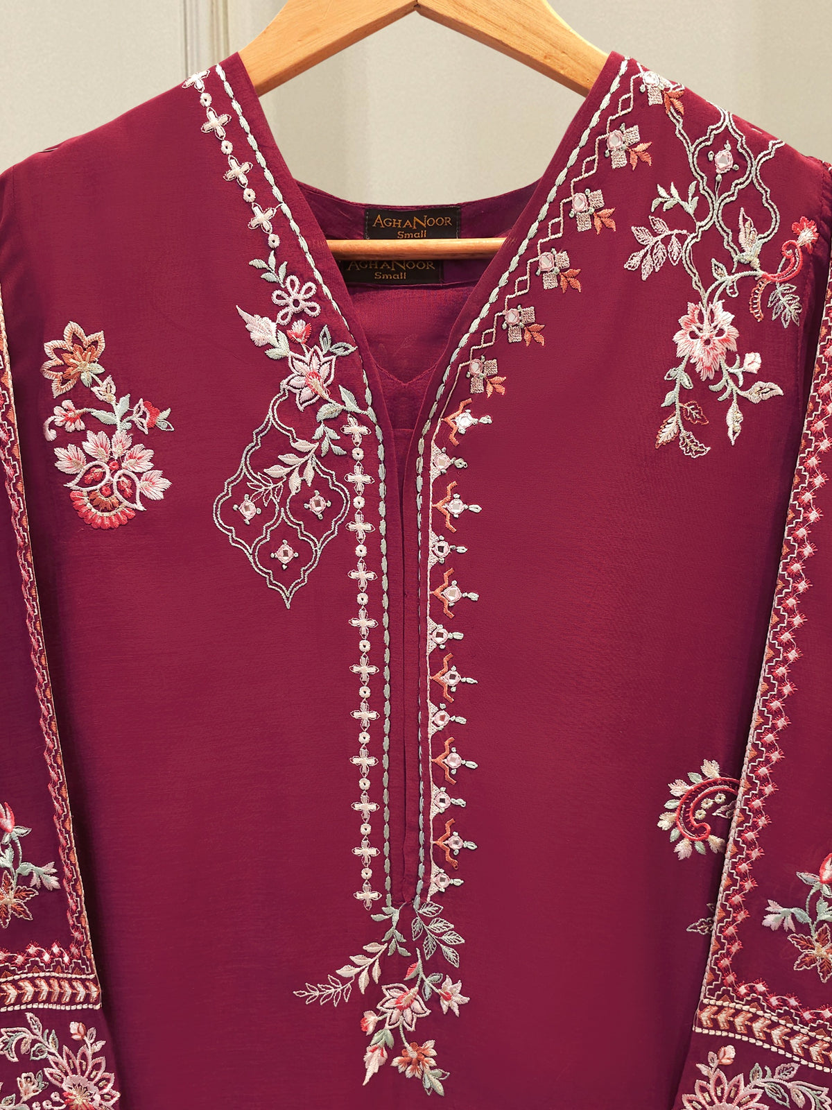 Pure Embroidered Kora Cotton Shirt S114852