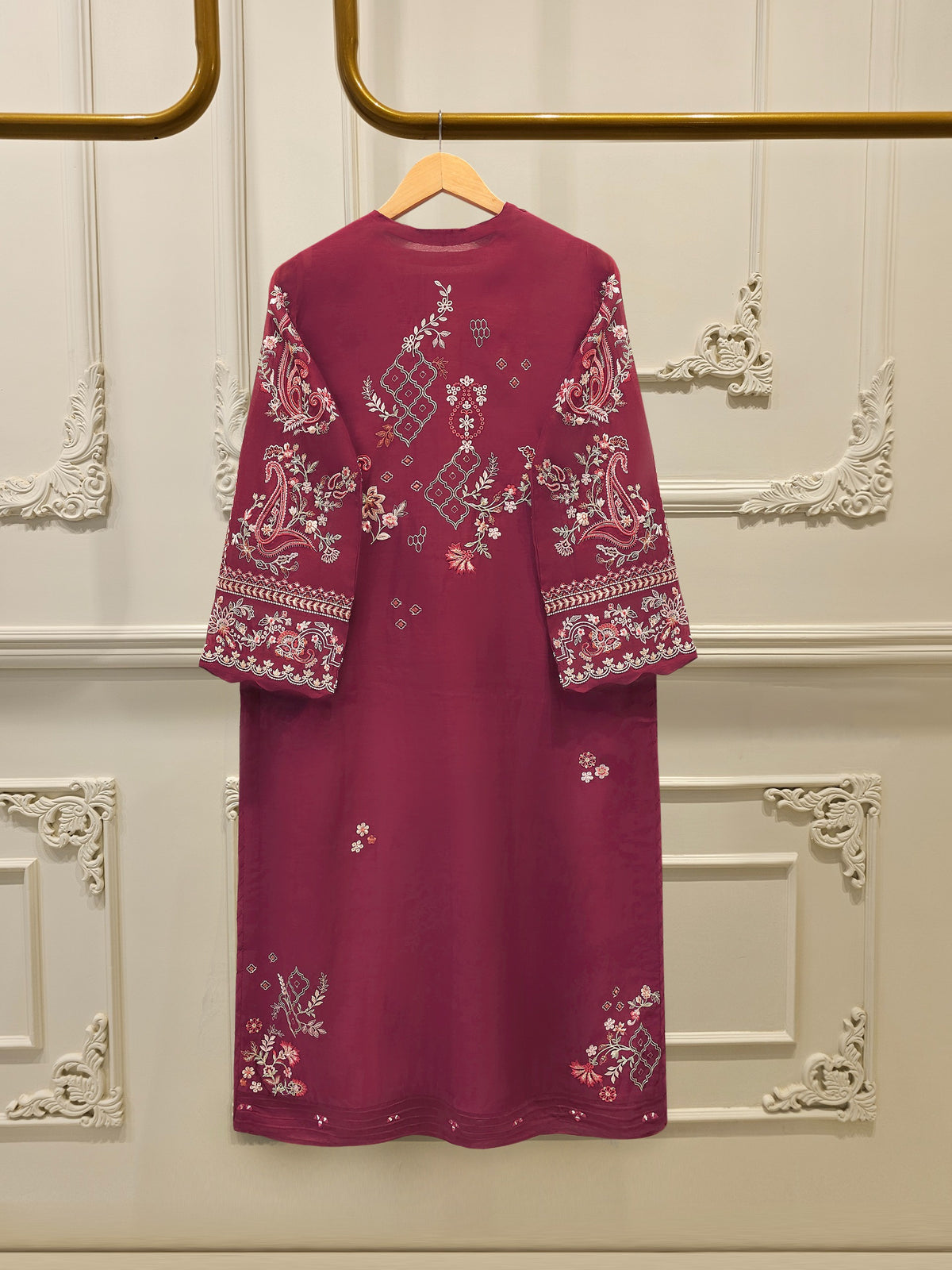 Pure Embroidered Kora Cotton Shirt S114852