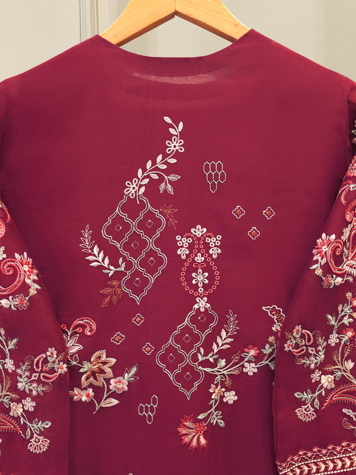 Pure Embroidered Kora Cotton Shirt S114852