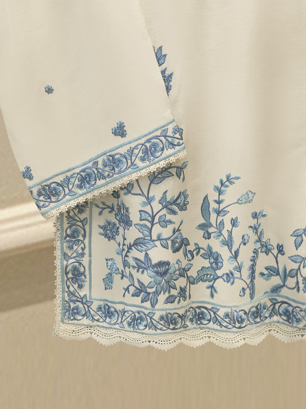 2 Piece- Pure Sheesha Silk Embroidered Suit S114641