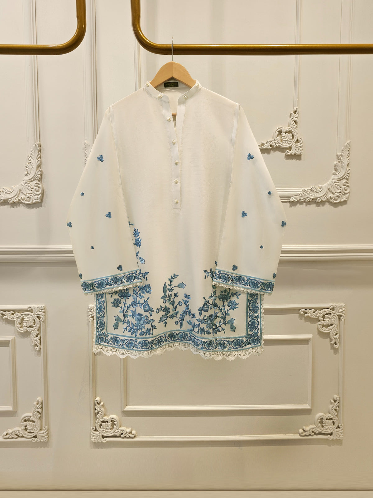 2 Piece- Pure Sheesha Silk Embroidered Suit S114641 Main image