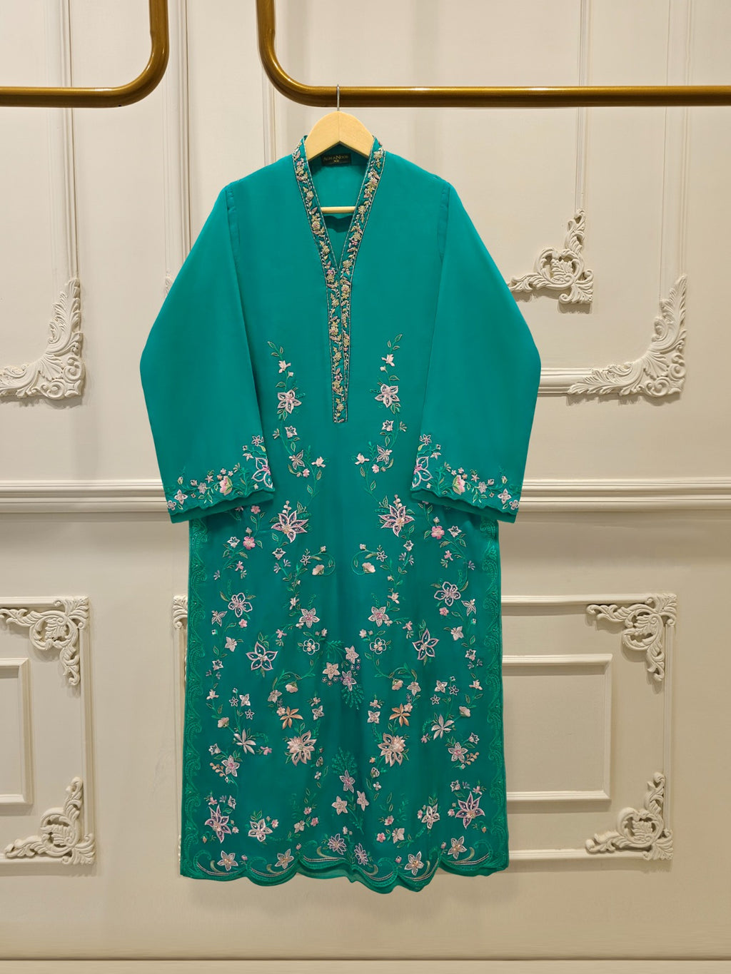 Pure Khaddi Silk Embroidered Shirt S115096