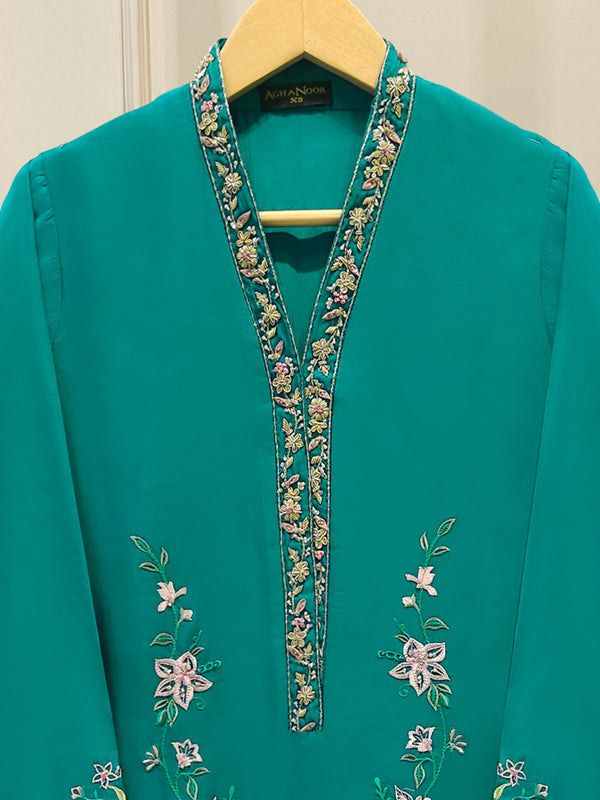 Pure Khaddi Silk Embroidered Shirt S115096