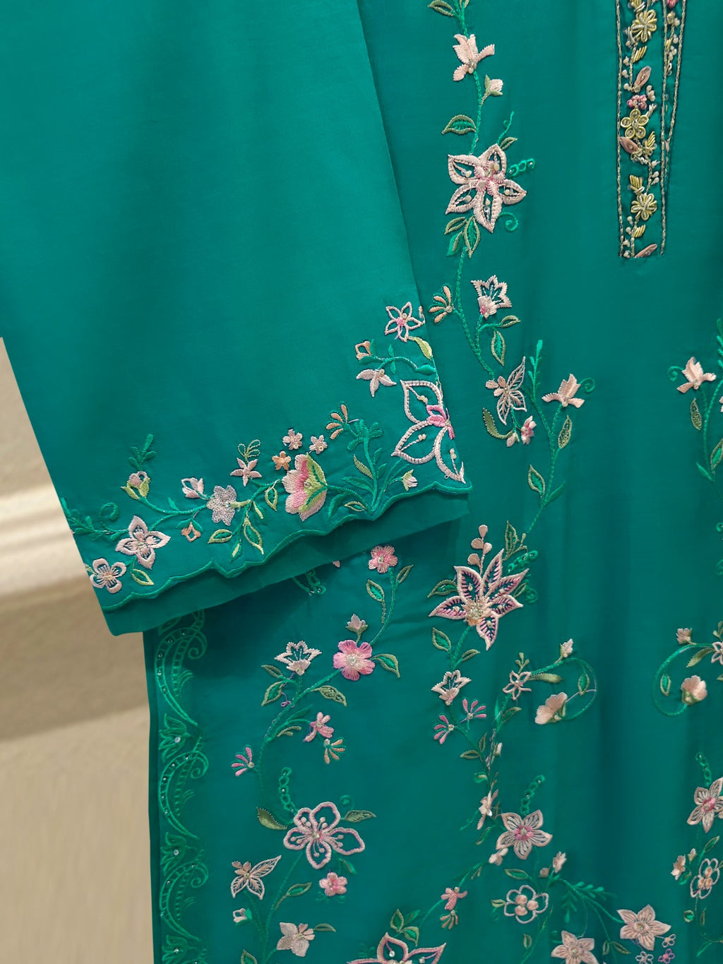 Pure Khaddi Silk Embroidered Shirt S115096