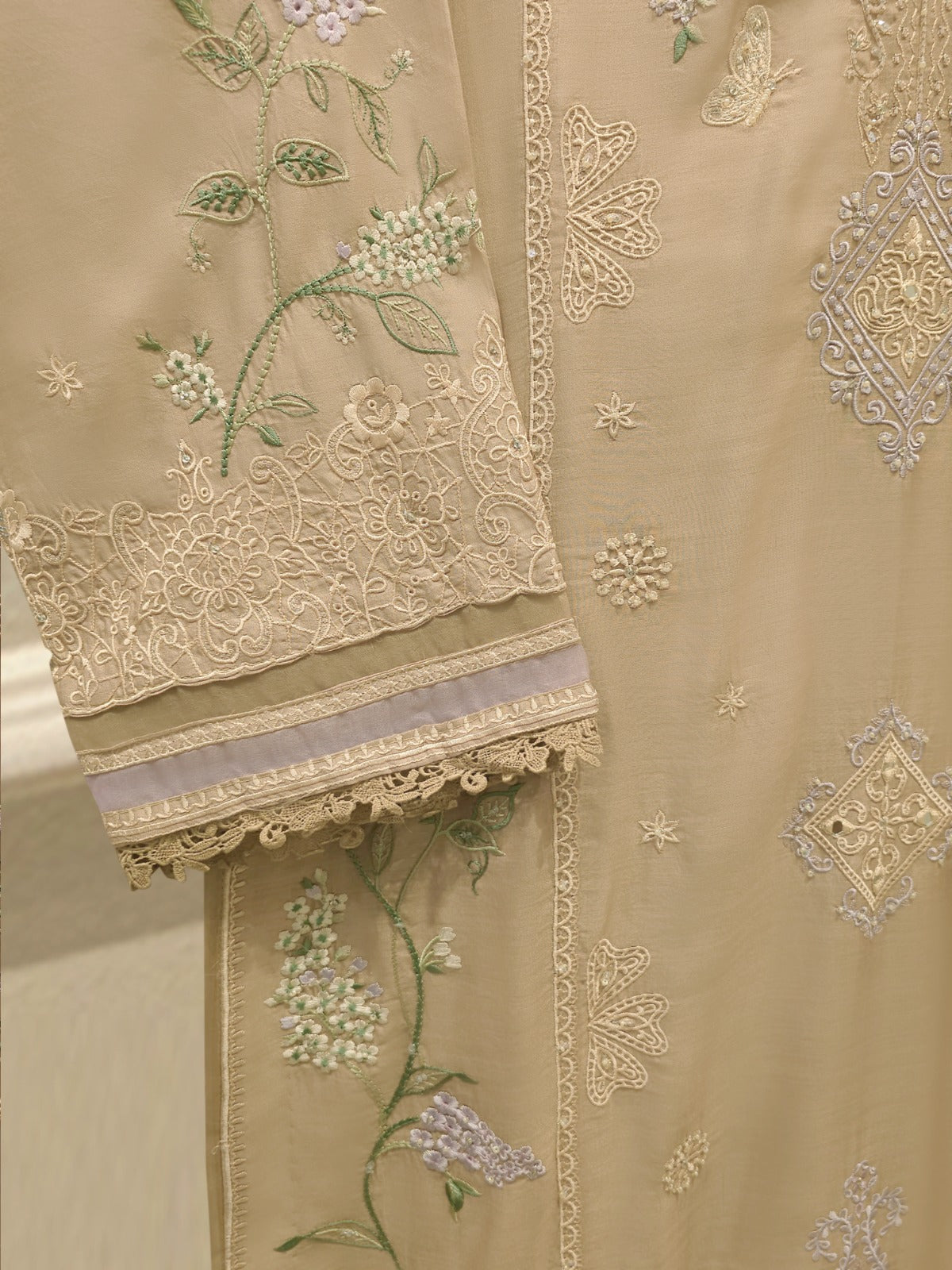 2 Piece - Embroidered Khadi Silk Suit WS00400