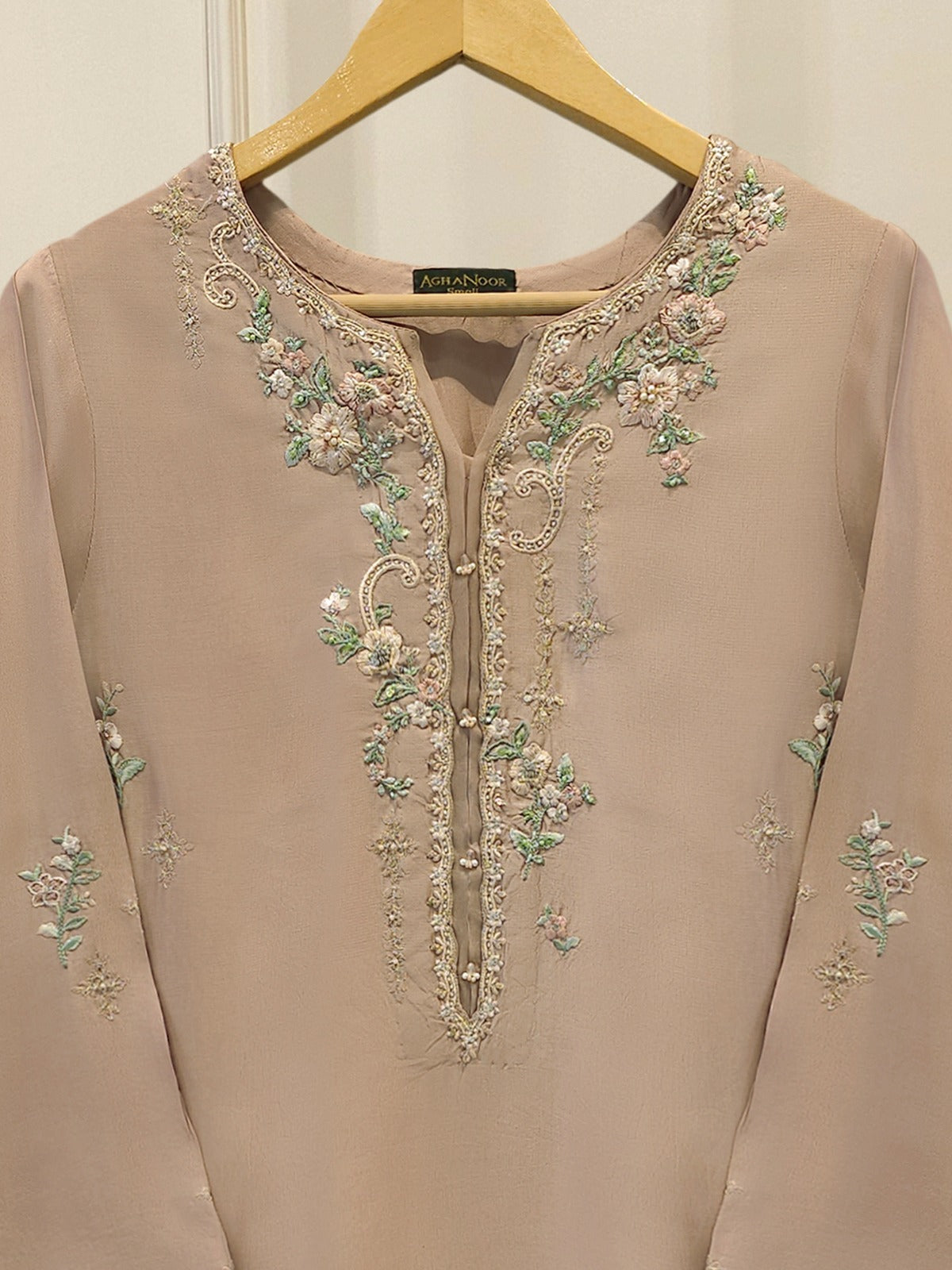 Pure Sheesha Silk Embroidered Shirt S114831 Secondary image