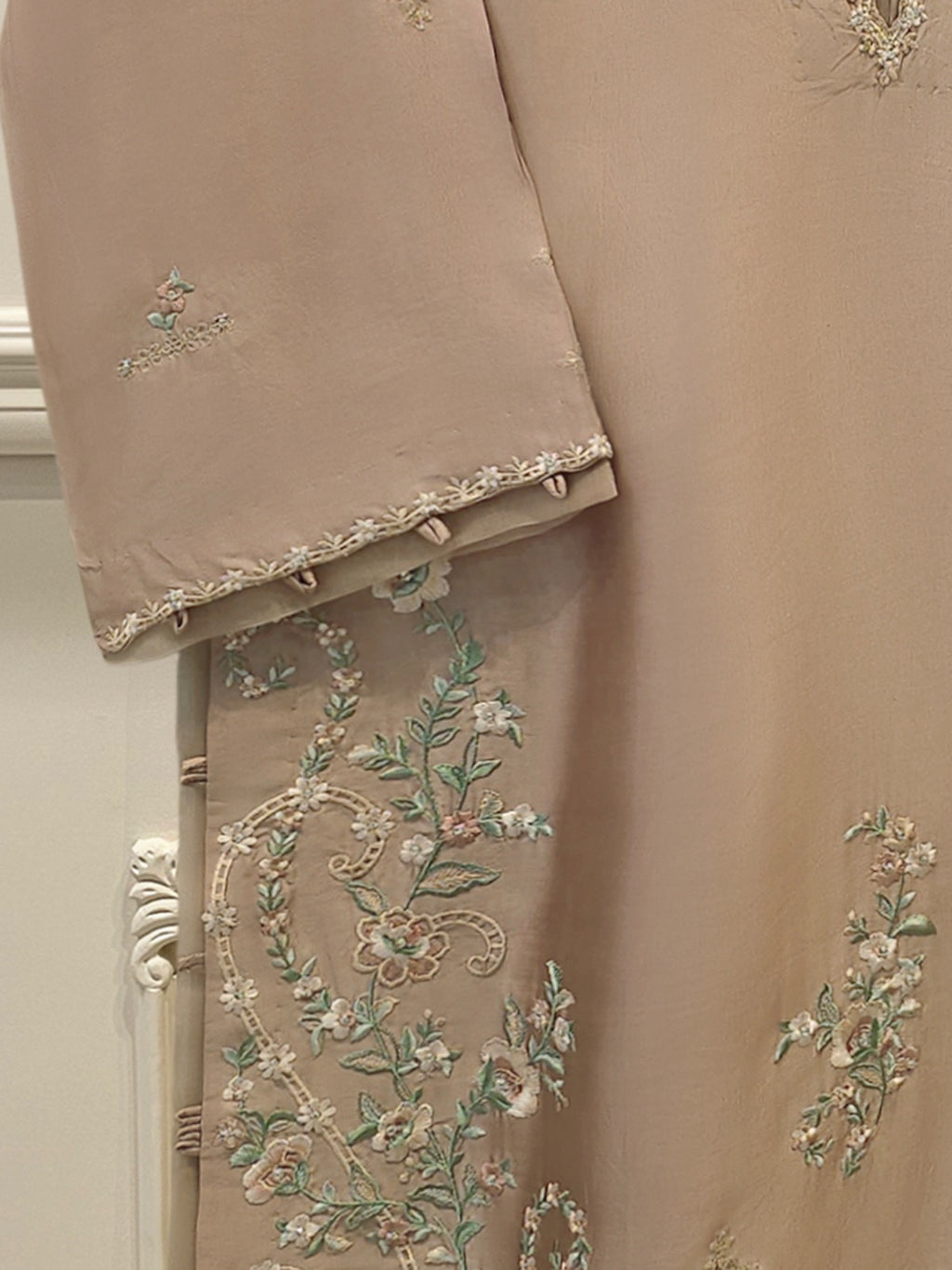 Pure Sheesha Silk Embroidered Shirt S114831